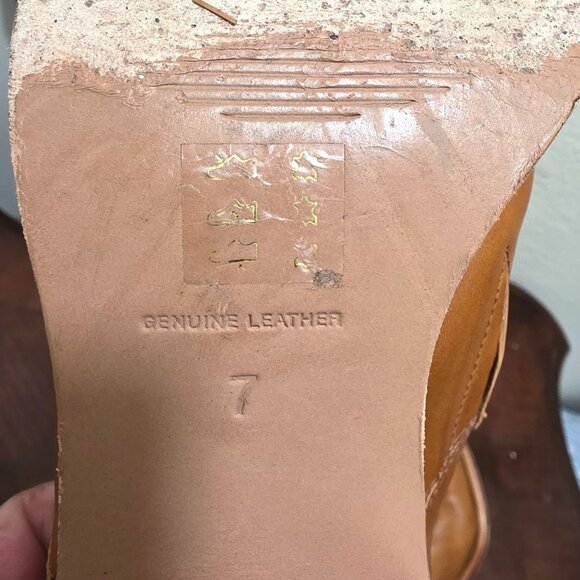 Madewell Women's Tan Leather Pointed Toe Heeled Mules Size 7 - Picture 10 of 12